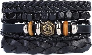 اساور للرجال والنساء من خيوط القنب بطابع قبلي جودفالاي جلد حجر