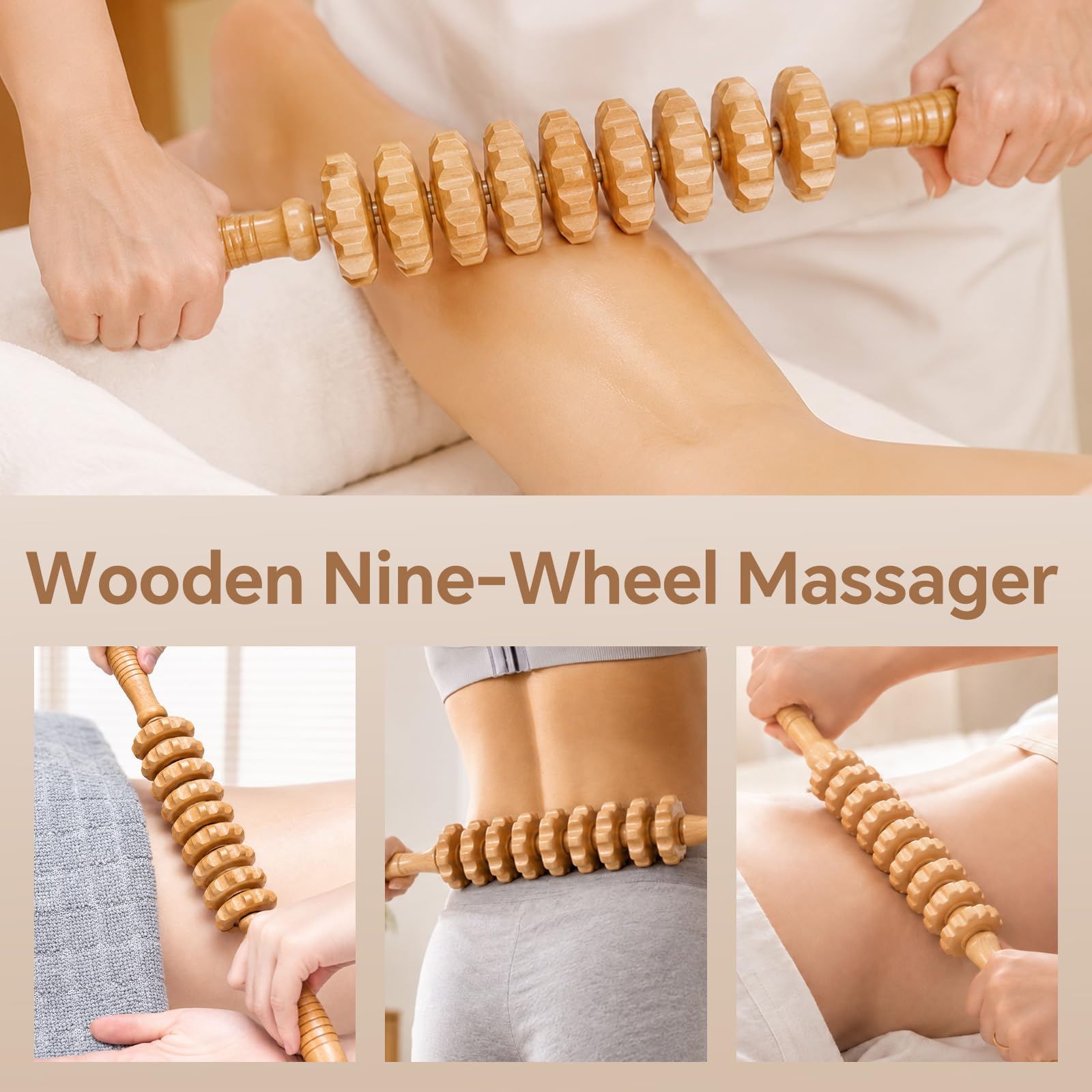 Set di strumenti per massaggi per terapia del legno, set di strumenti per massaggio linfatico per scolpire il corpo, kit massaggiatore anticellulite per rilassamento muscolare, strumenti per