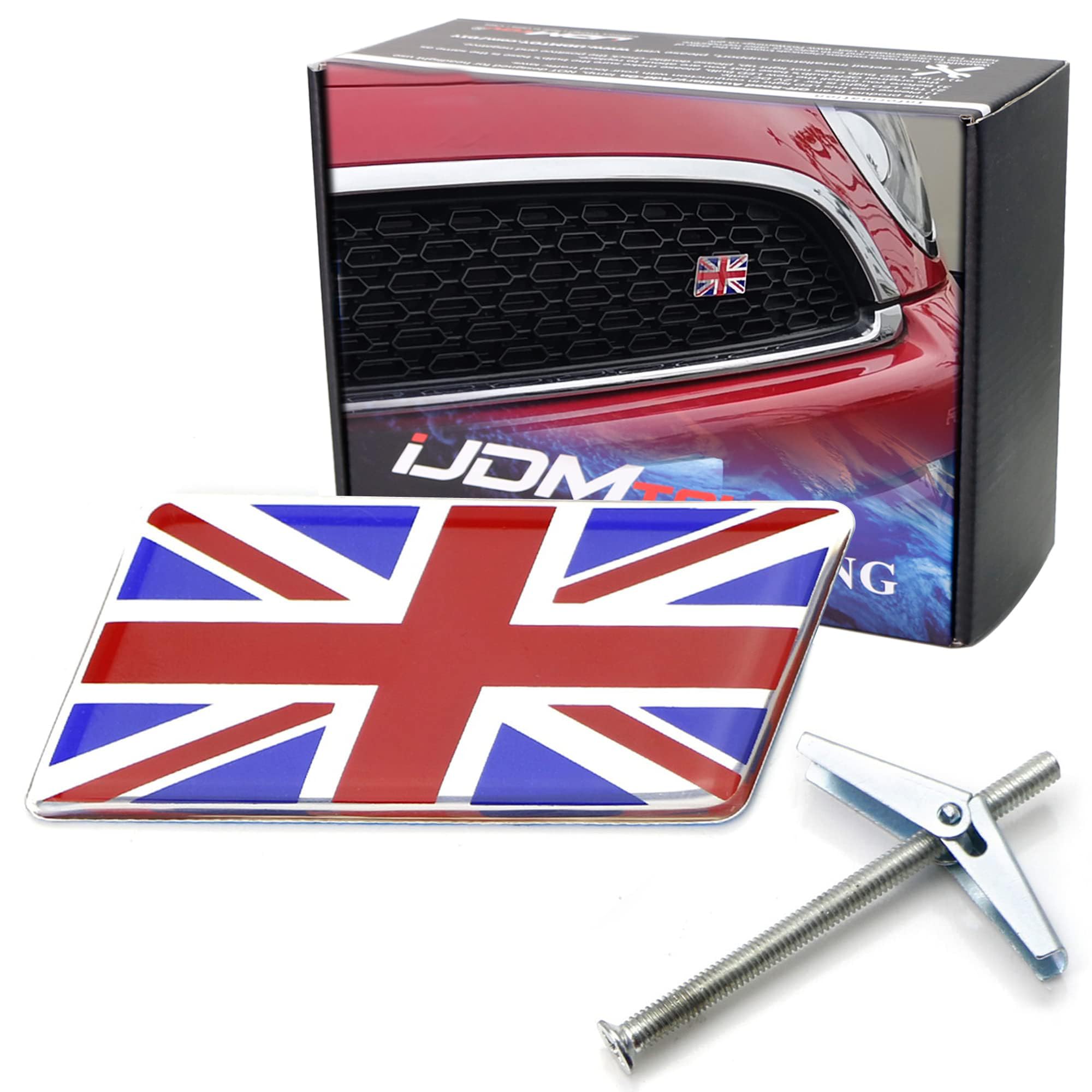Amazon.com: iJDMTOY Red/Blue Union Jack Flag Emblem Badge w/Grille