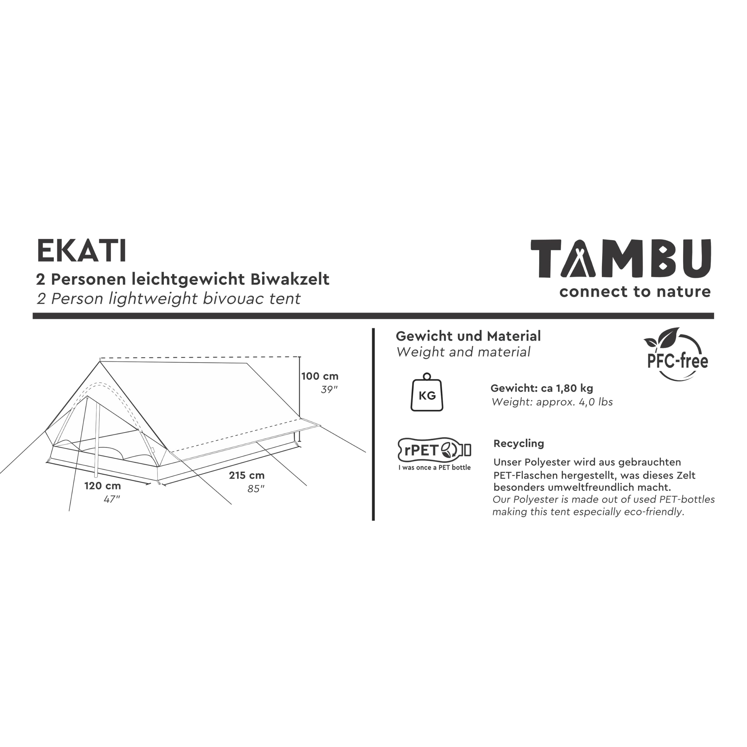 EKATI | Ultraleichtes 2-Personen Biwak-Trekkingzelt