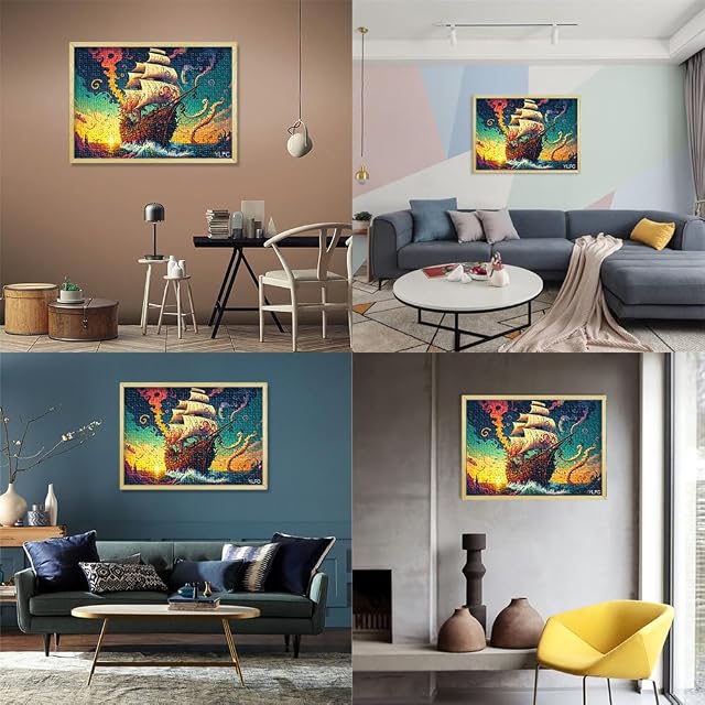 Foto 6 de 8 de Rompecabezas para Adultos 1000 Piezas Barco Pirata Colorido Matar el Tiempo en Vacaciones en casa Decoración…