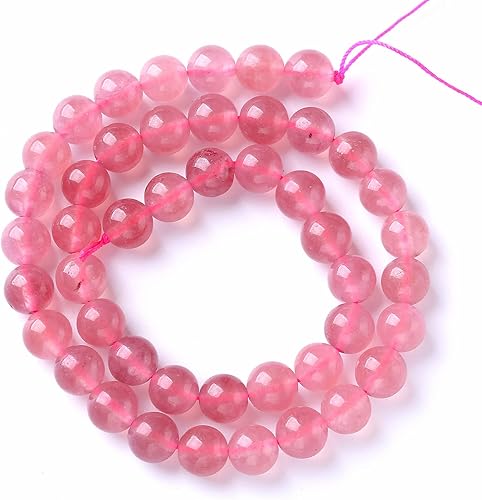 Vista 181 de 38 cuentas de cristal de cuarzo rosa brasileño de piedra natural de 0.394 pulgadas para hacer joyas y pulseras Cuarzo rosa de Brasil