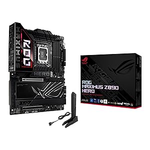 ASUS ROG Maximus Z890 Hero Intel Z890 LGA 1851 ATX Motherboard, Advanced AI PC-Ready, 22+2+1+2 Stages, DDR5, WiFi 7, 3X PCIe 5.0 M.2, Thunderbolt 4, USB Type-C, AI Overclocking/Cooling/Networking