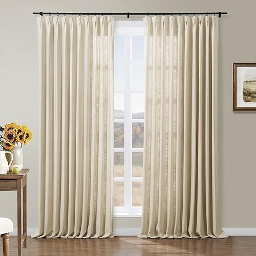 Miniatura 56 de Drapifytex Cortina plisada de lino sintético, cortina para oscurecer la habitación, 56 pulgadas de ancho x 96 pulgadas de largo, cortina de cobre 26