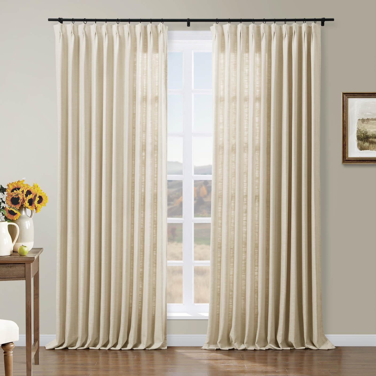 Amazon.com: Drapifytex Faux Linen Pinch Pleated Curtain, Room