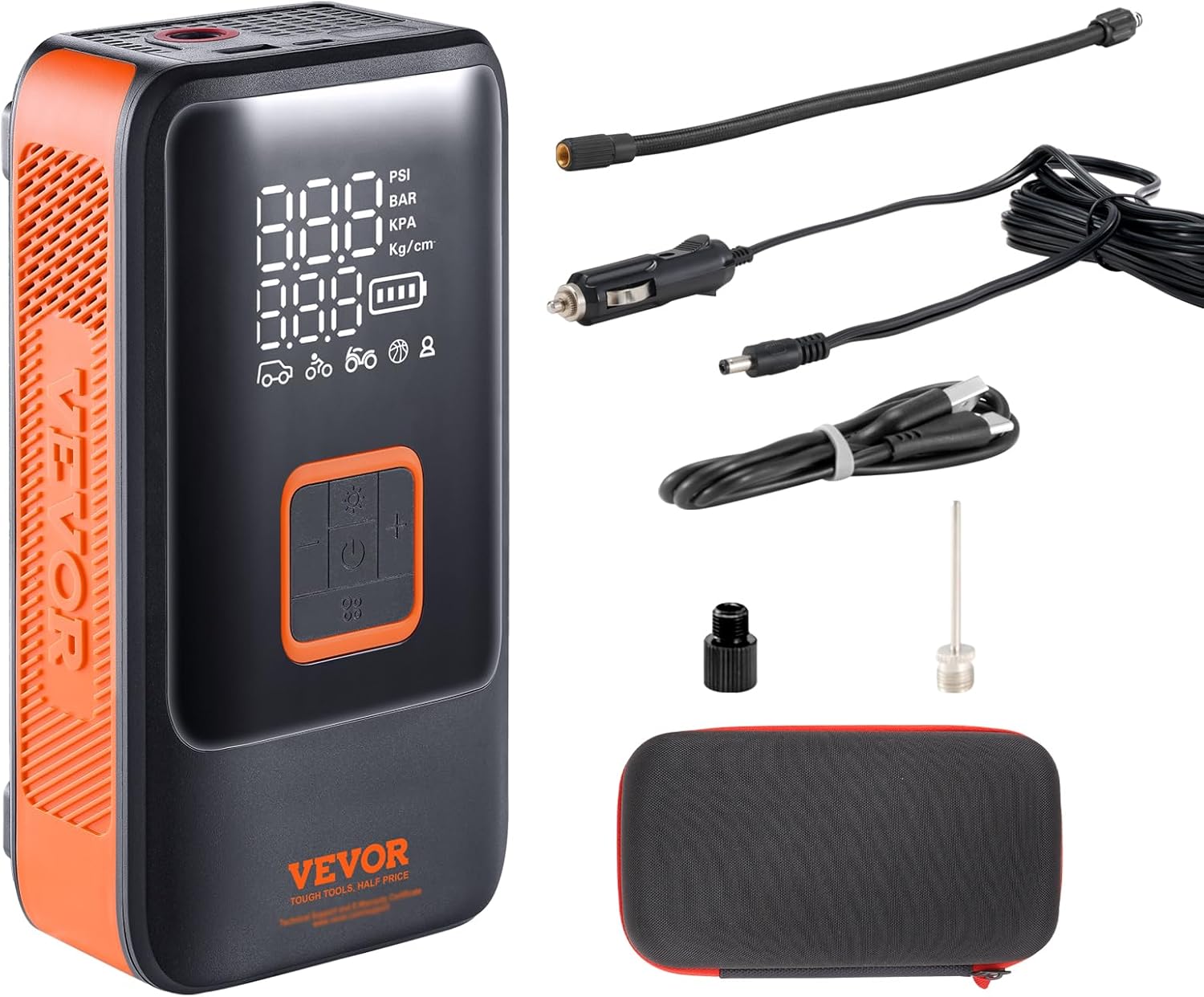 VEVOR Portable Tire Inflator SH03 charging a smartphone
