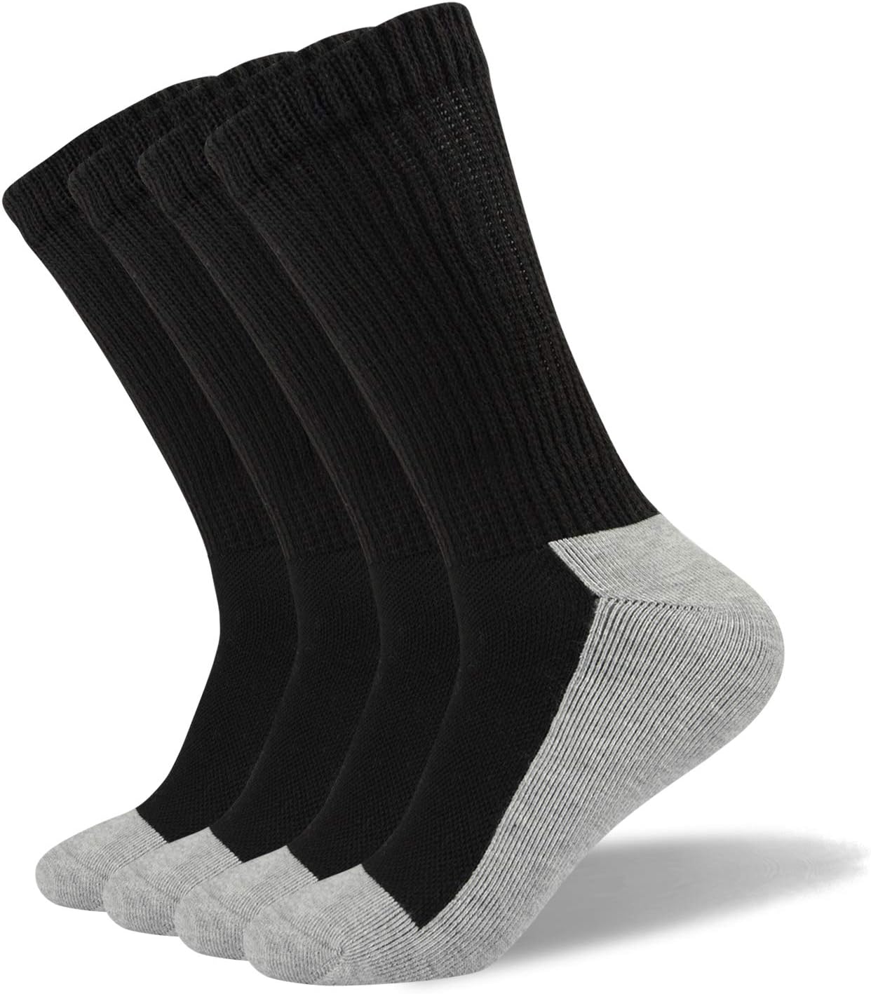 Men's 4 Pack Non-Binding Diabetic and Circulatory Crew Socks