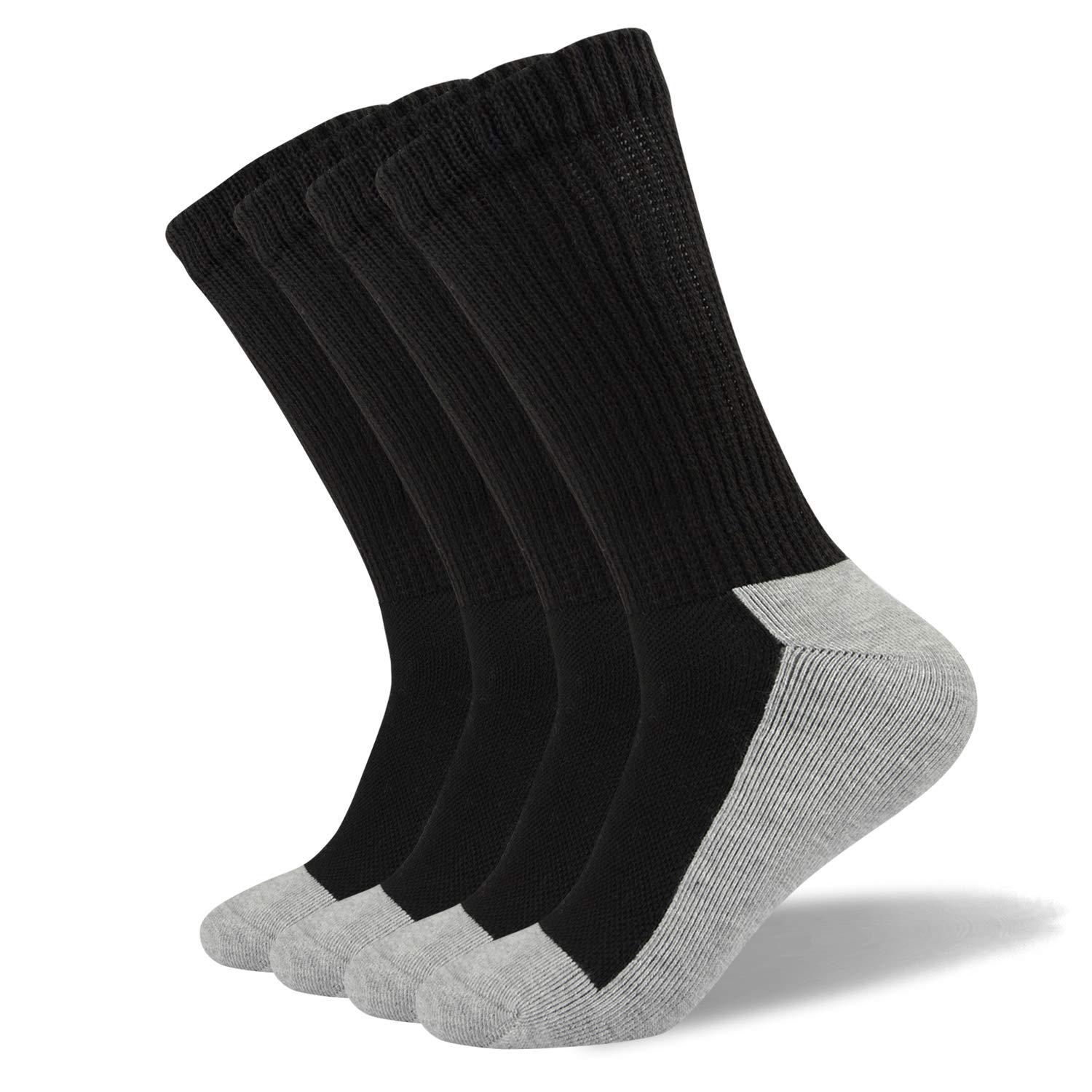 Men's 4 Pack Non-Binding Diabetic and Circulatory Crew Socks