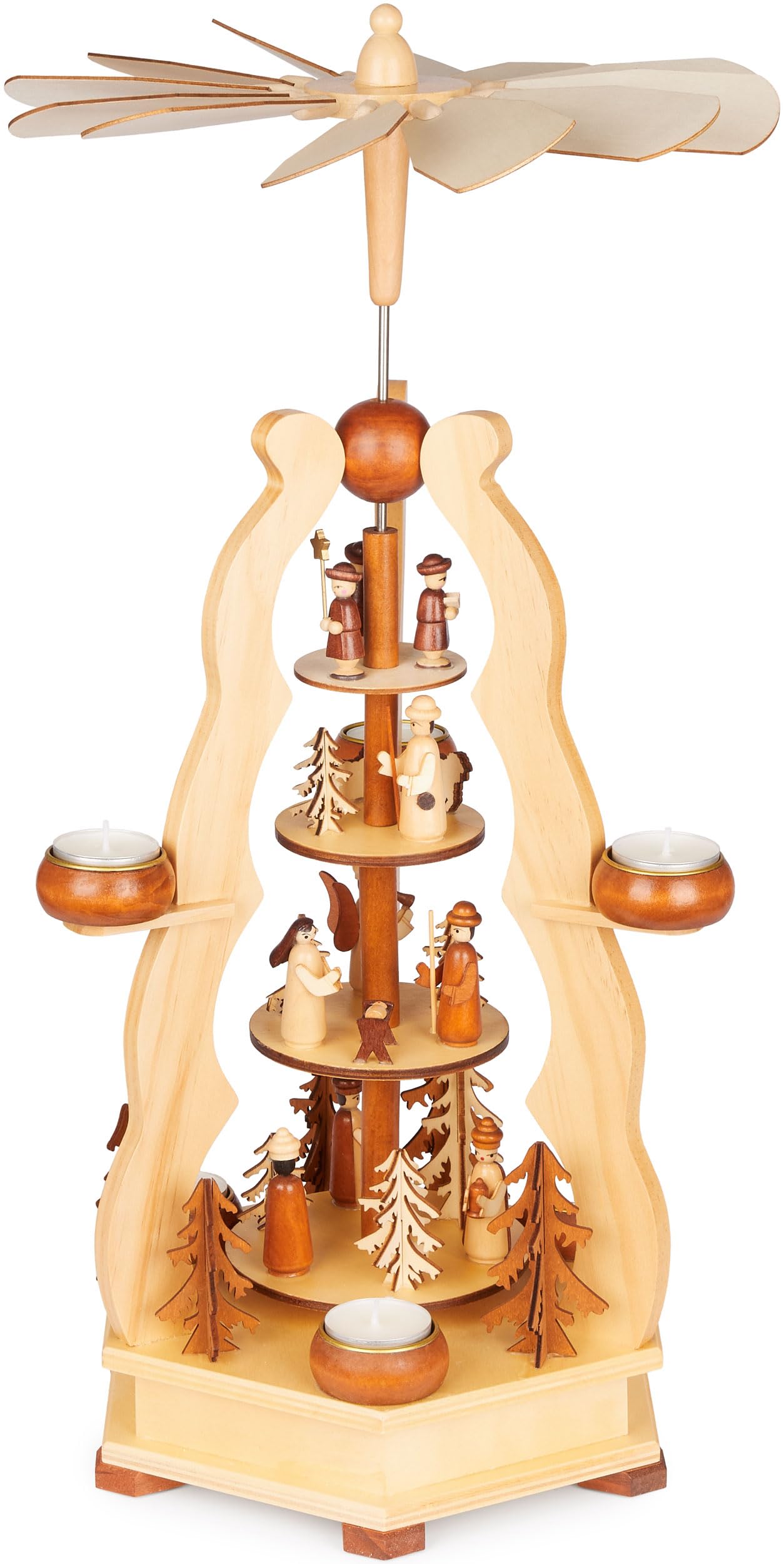 BRUBAKER Portacandele A Forma Di Presepe, 29 Cm, Con Figure Dipinte A Mano (Gesù, Maria, Giuseppe, Re Magi, Angelo). Per Candele Diametro 3 Cm. Ideale Come Corona D'Avvento.