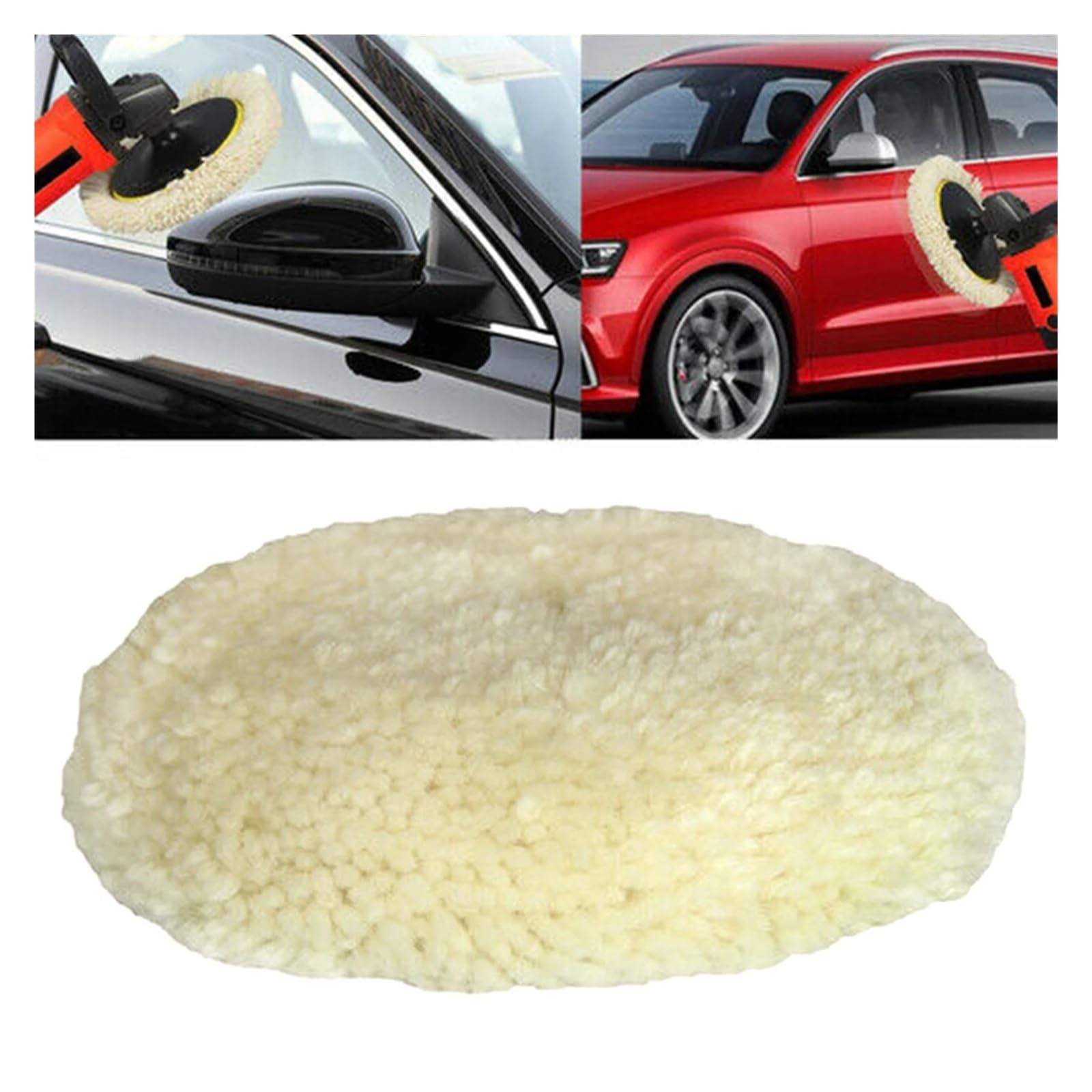 Zestaw 2 szt. naturalnych wełnianych gąbek polerskich o średnicy 3-7 cali do polerowania karoserii samochodowych. Cięcie pasty polerskiej - Auto Detailing Polishing Pads(7 inches)