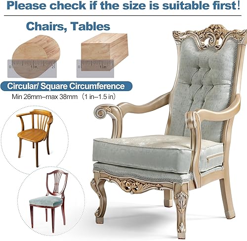 Miniatura 4 de Paquete de 100 protectores de suelo para patas de silla, fundas de silicona para proteger suelos de madera dura, tapas de patas de silla, fundas