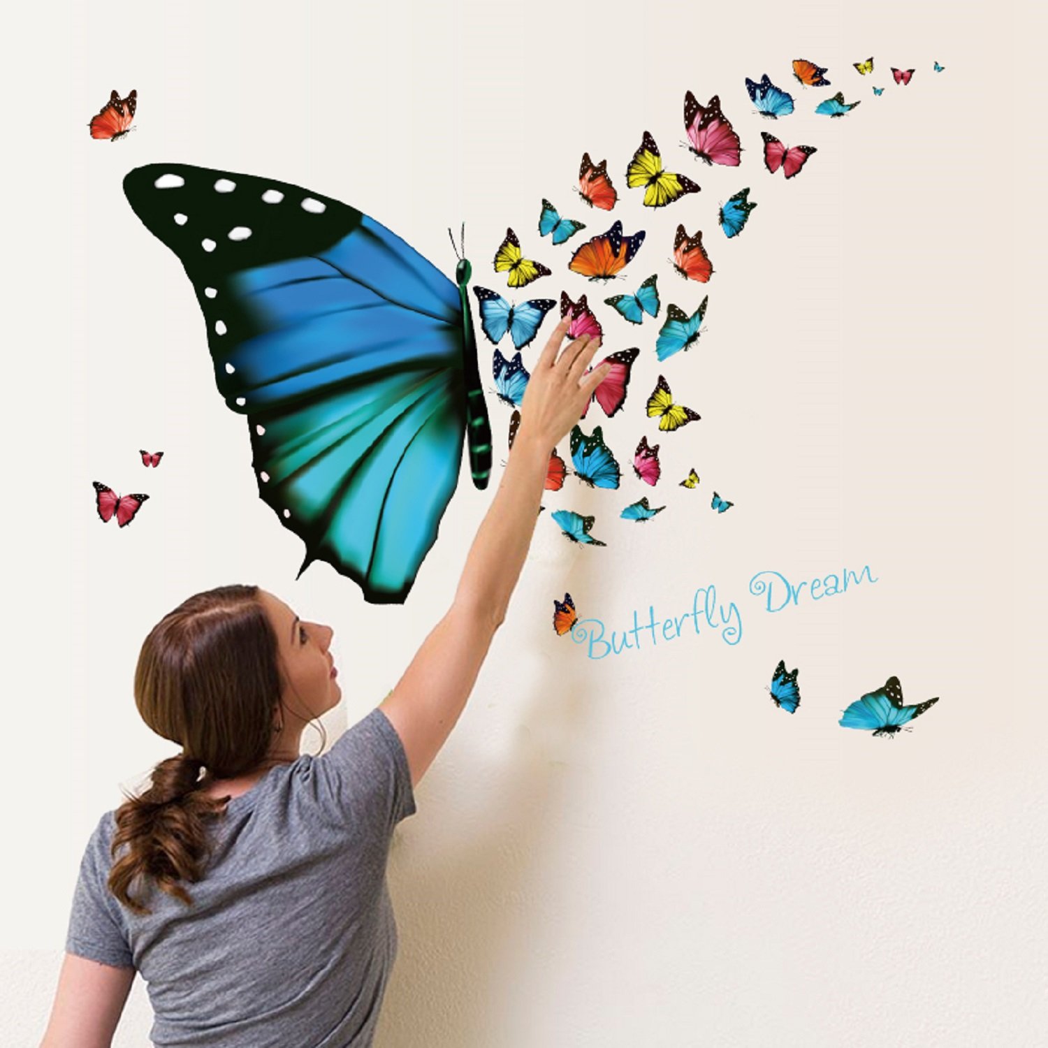 JAAMSO ROYALS Jambo Dynamite Colorful Butterflies Decorative Design Vinyl Self Adhesive Peel and Stick Wall Sticker for Wall Decor and Home Decor (30cm X 60cm)(SK36001) (B01NA81I8A) Amazon Price History, Amazon Price Tracker