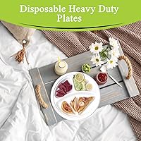 Vista 27 de three leaf 6 COMPARTMENT BAGASSE TRAY 400 Ct. Heavy-Duty- Super Strong- Natural- Eco-Friendly Disposable Bagasse Plates, 100% Biodegradable 6
