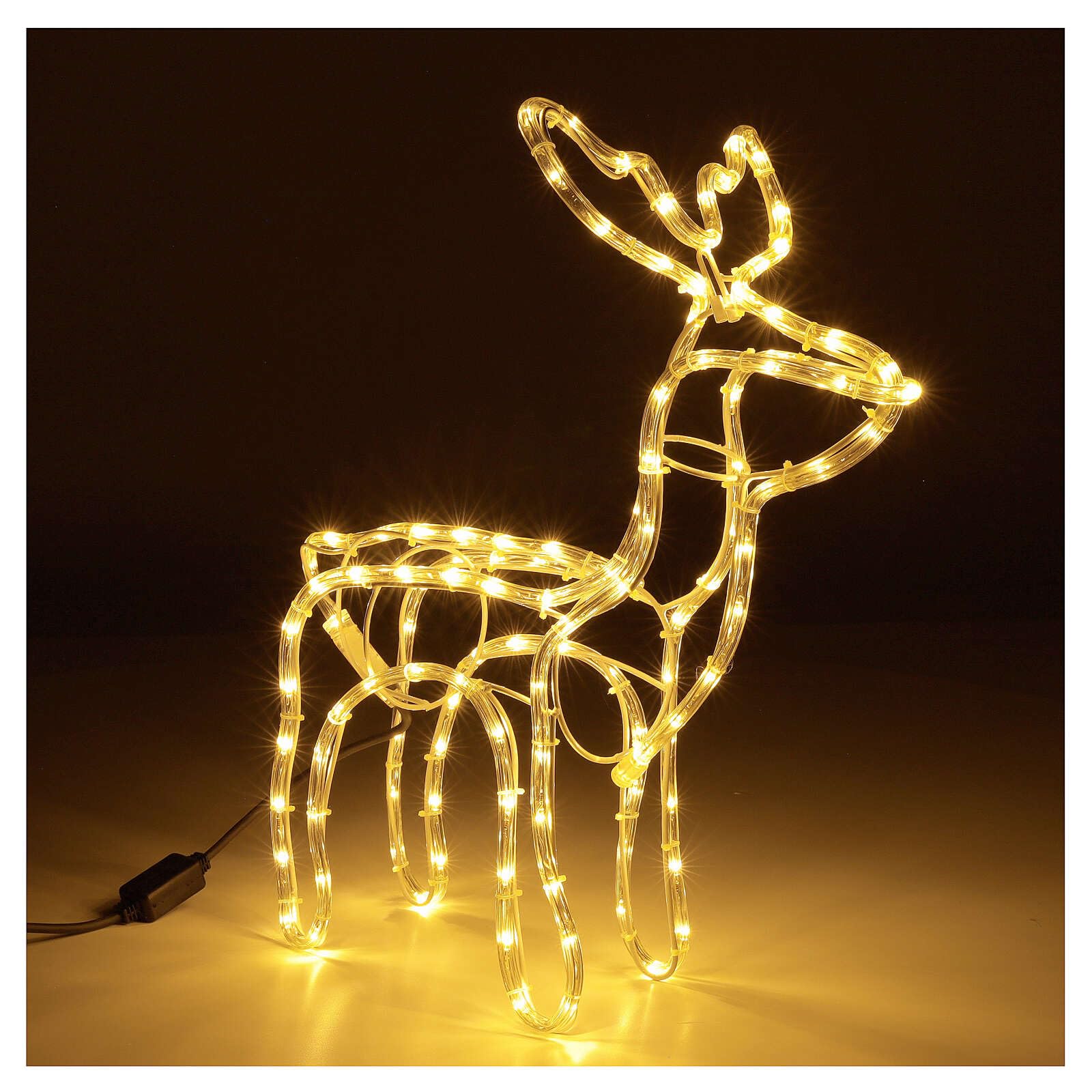 Holyart Leuchtfiguren: Leuchtendes Rentier mit 120 warmweißen LEDs für den Außenbereich, 55 cm