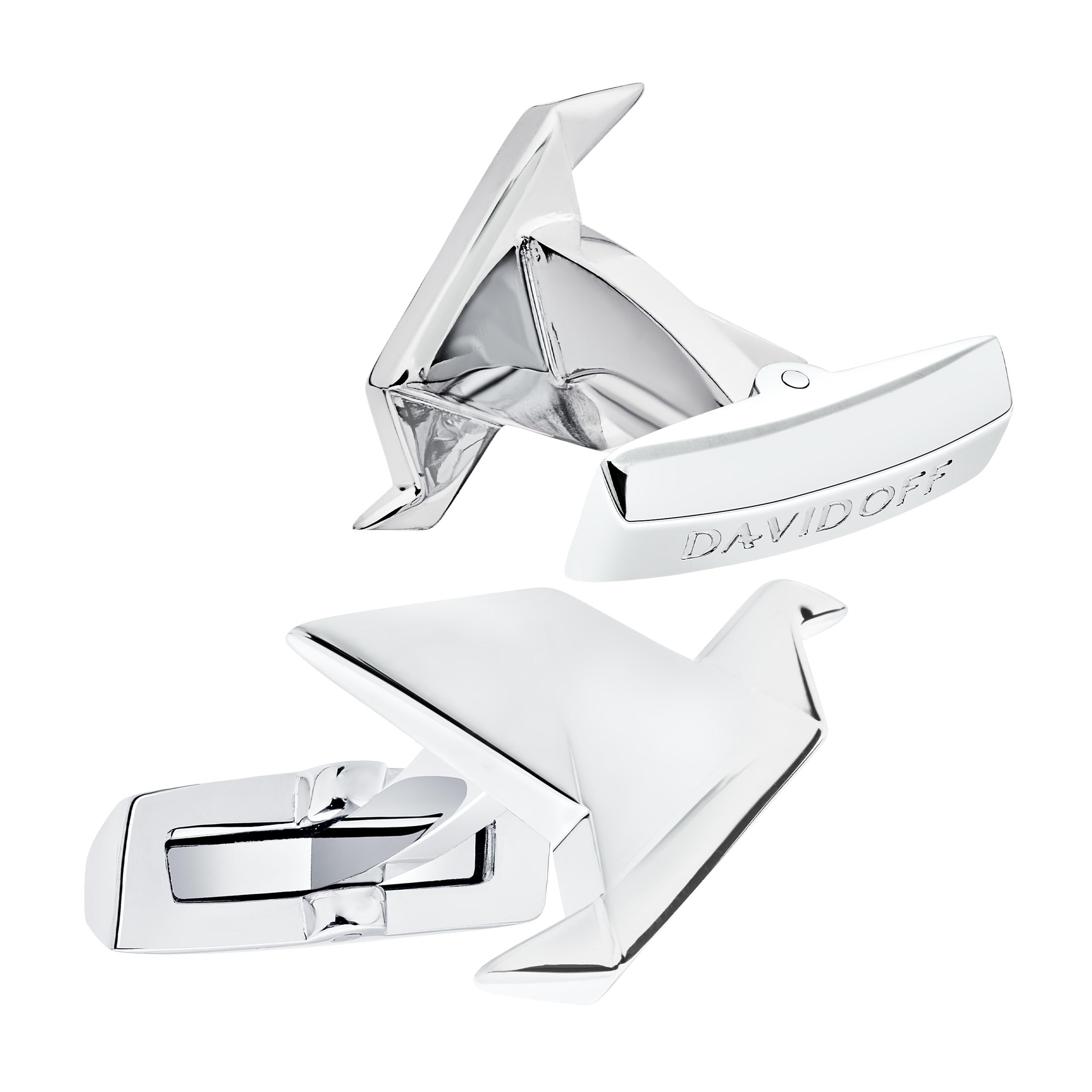 DAVIDOFF ESSENTIALS Cufflinks - Gemelos de plata - gemelos para camisas fabricados en latón rodiado brillante – accesorios de hombre para bodas y eventos de etiqueta