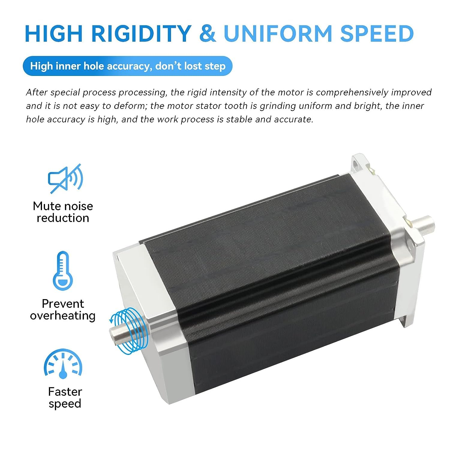 RATTMMOTOR Nema 23 motore passo-passo doppio albero 57 motore stepper 2,8 Nm (425 oz.in) 3 A 1,8 gradi 4 filo di collegamento 2 fasi, 57 x 57 x 112 mm, per robot, stampanti 3D, fresa CNC