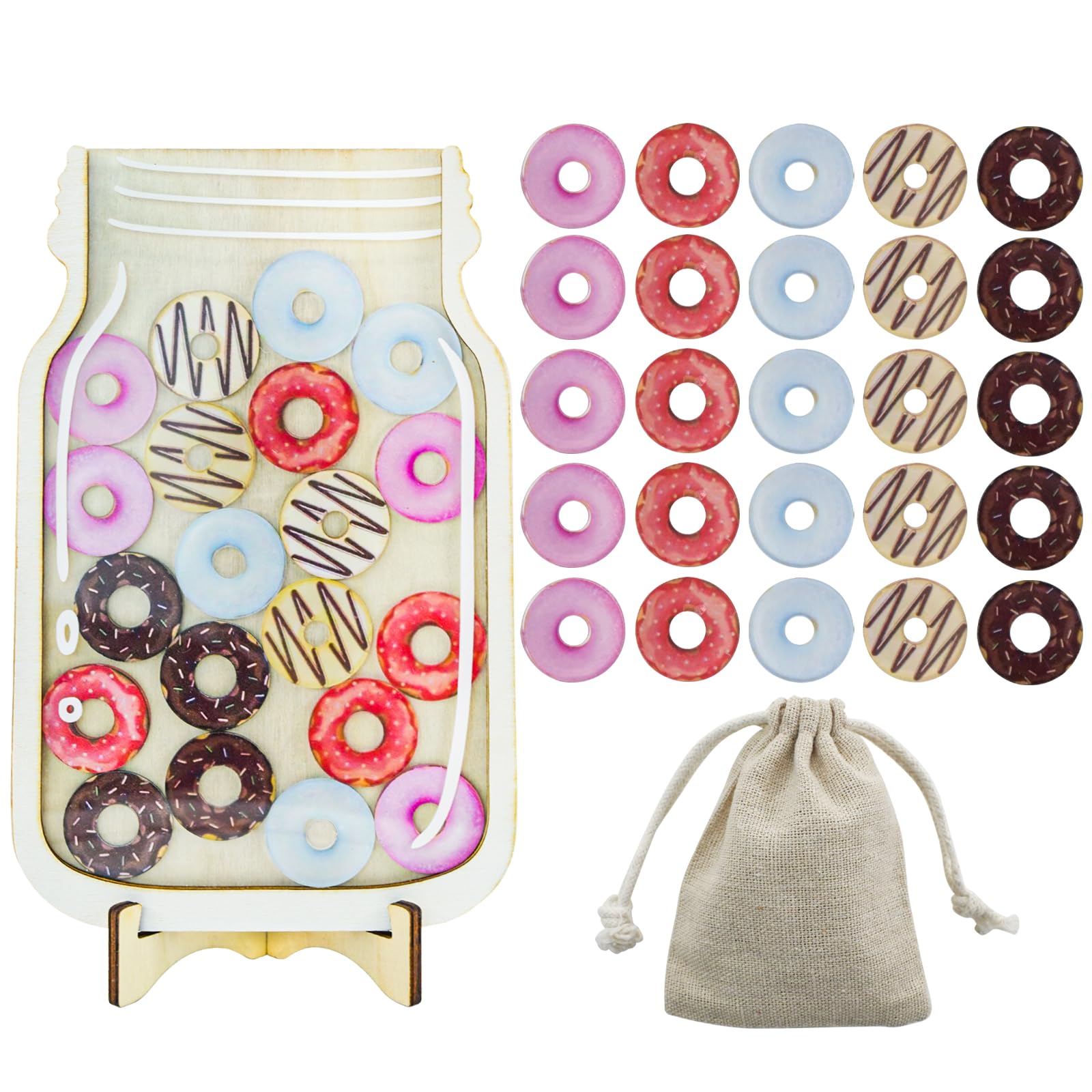 Enkrio Reward Jar for Kids Personalized Donut Incentive Jar for Students Kids Behavior Reward Chart for Classroom Home Back to School Supplies (Donut)