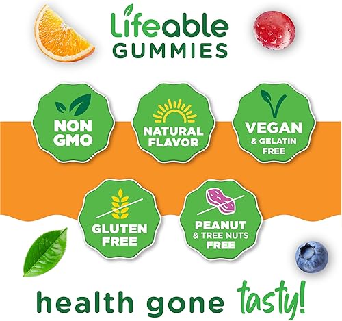 Miniatura 4 de Lifeable Vitamina C 1050 mg  Máxima fuerza  Suplemento gomoso de gran sabor  Vitaminas masticables vegetarianas sin OMG  para apoyo inmunológico