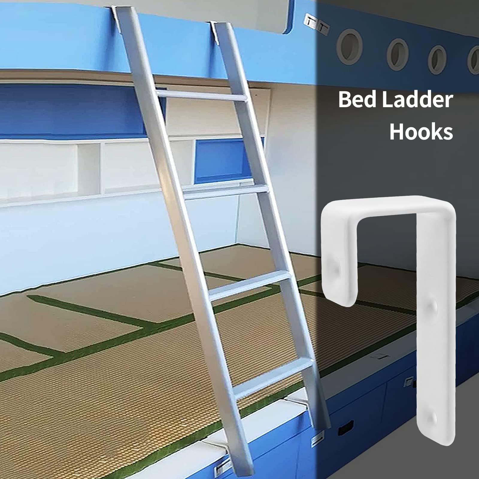 Ganci A J Per Scale Letto A Castello - 2 Pezzi, Rivestimento PVC, Ferro Resistente, Nero - Foto 2