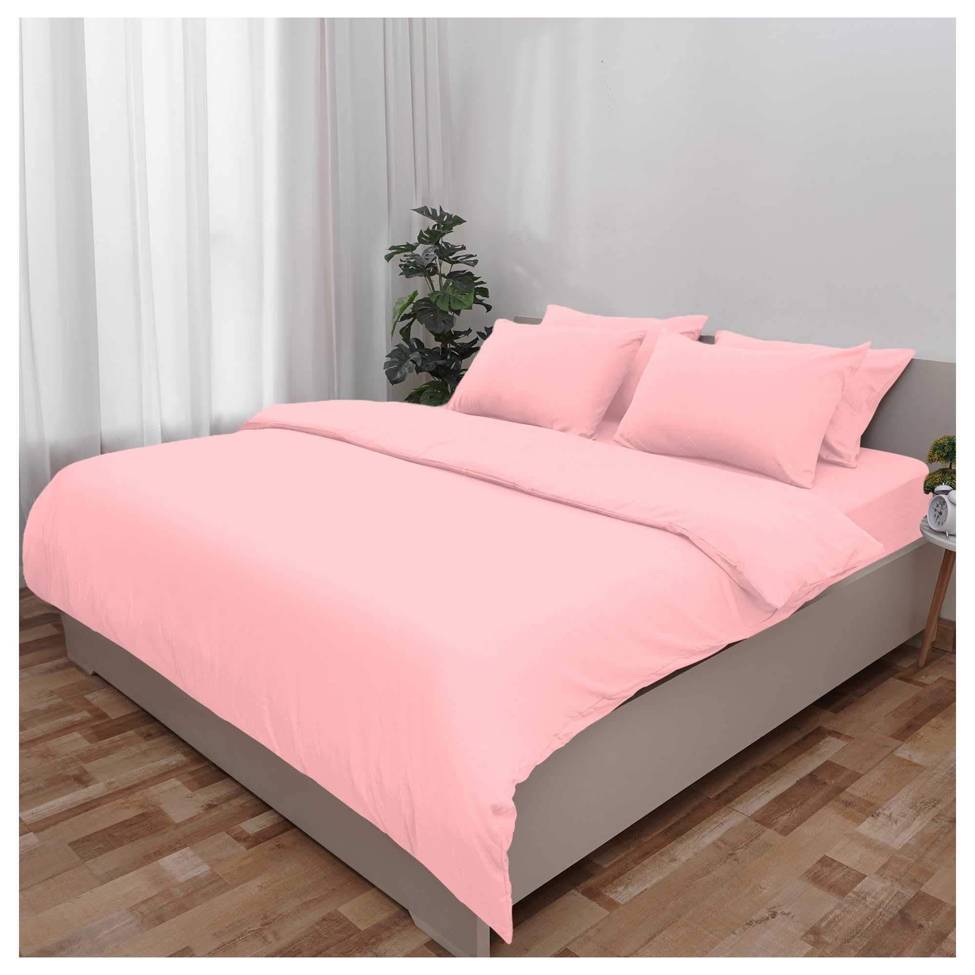 Novo Home King Size Duvet Cover Set Baby Pink – Soft Microfibre Quilt Cover & 2 Pillowcases | Soft, Durable, Easy Care King Size Bedding for Modern Bedroom Comfort — image 1