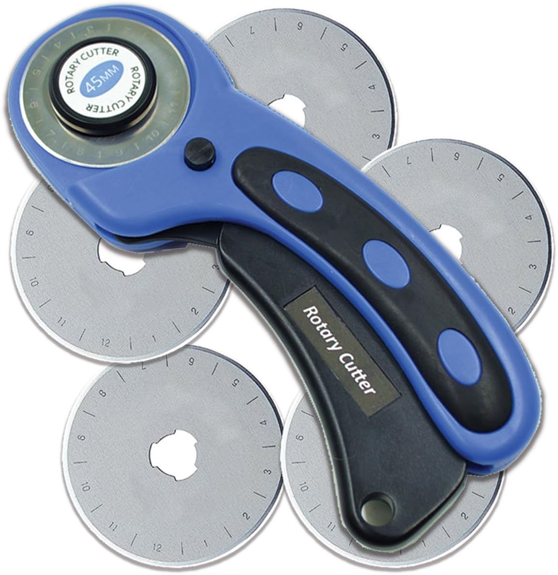Aurora Arts 45mm Rotary Cutter with 5 Blades - Blue