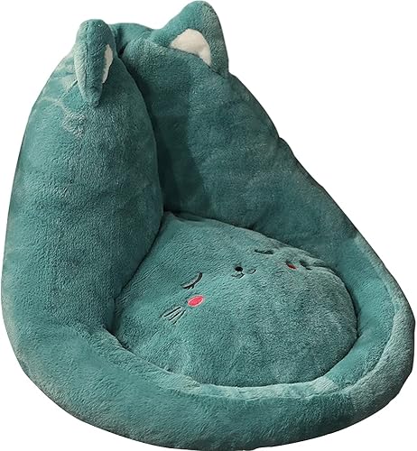 Cojín de asiento de felpa para sofá perezoso de gato, cojín para silla de oficina, tapete cálido para suelo, cojín de asiento acogedor con respaldo