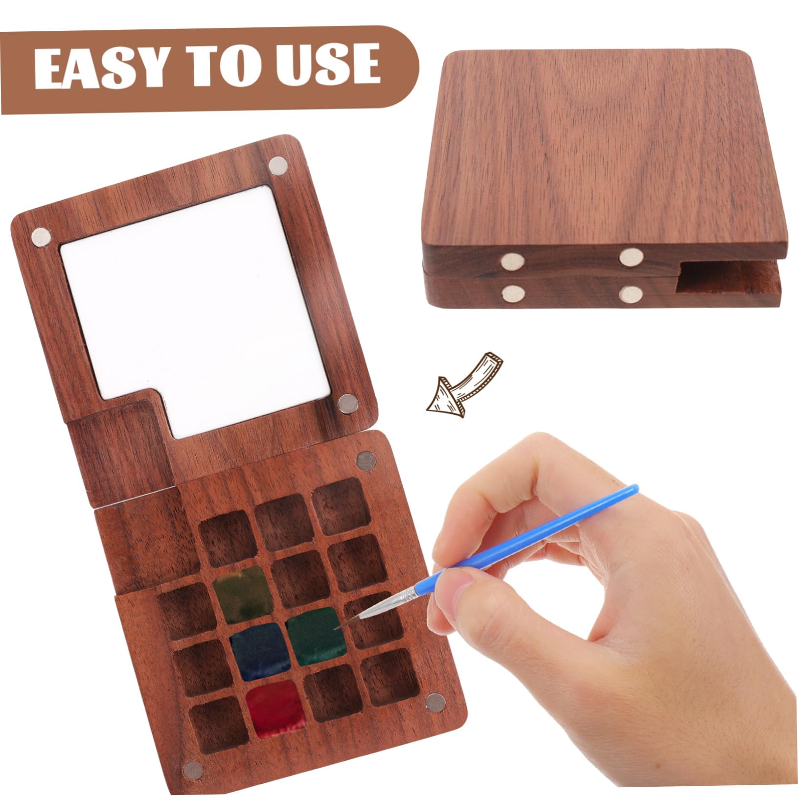 NUOBESTY 4pièces Boîte à Pigments pour Aquarelle Palette De avec Compartiments pour Artistes Et Étudiants Peinture