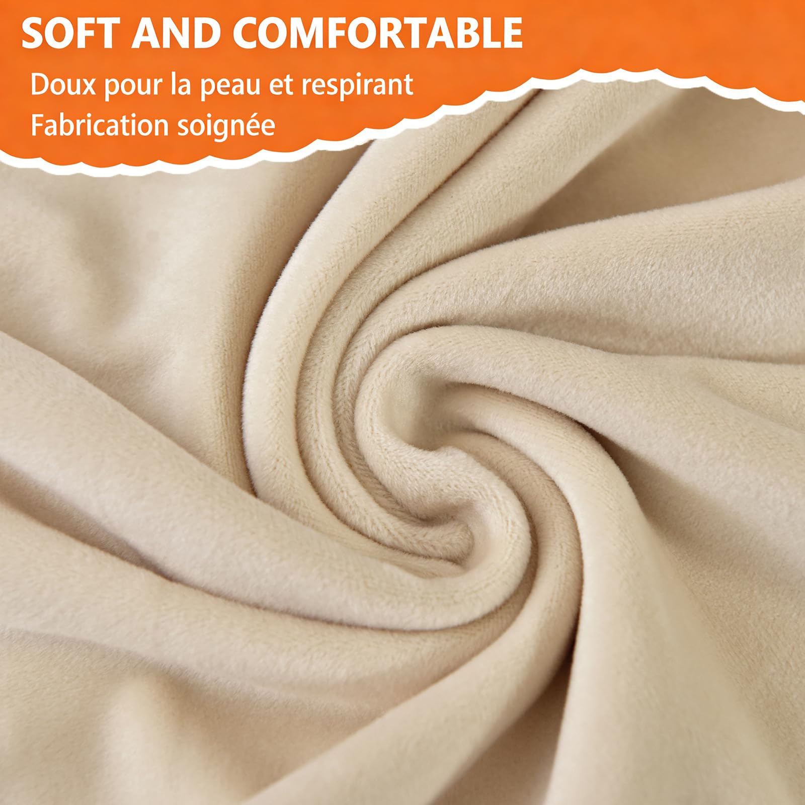 Copricuscini per Camper, 2 pezzi Elasticizzati Coprisedili Jacquard Copridivano per Camper RV Lavabile Fodere Cuscini Dinette per Caravan (Velluto, Beige)