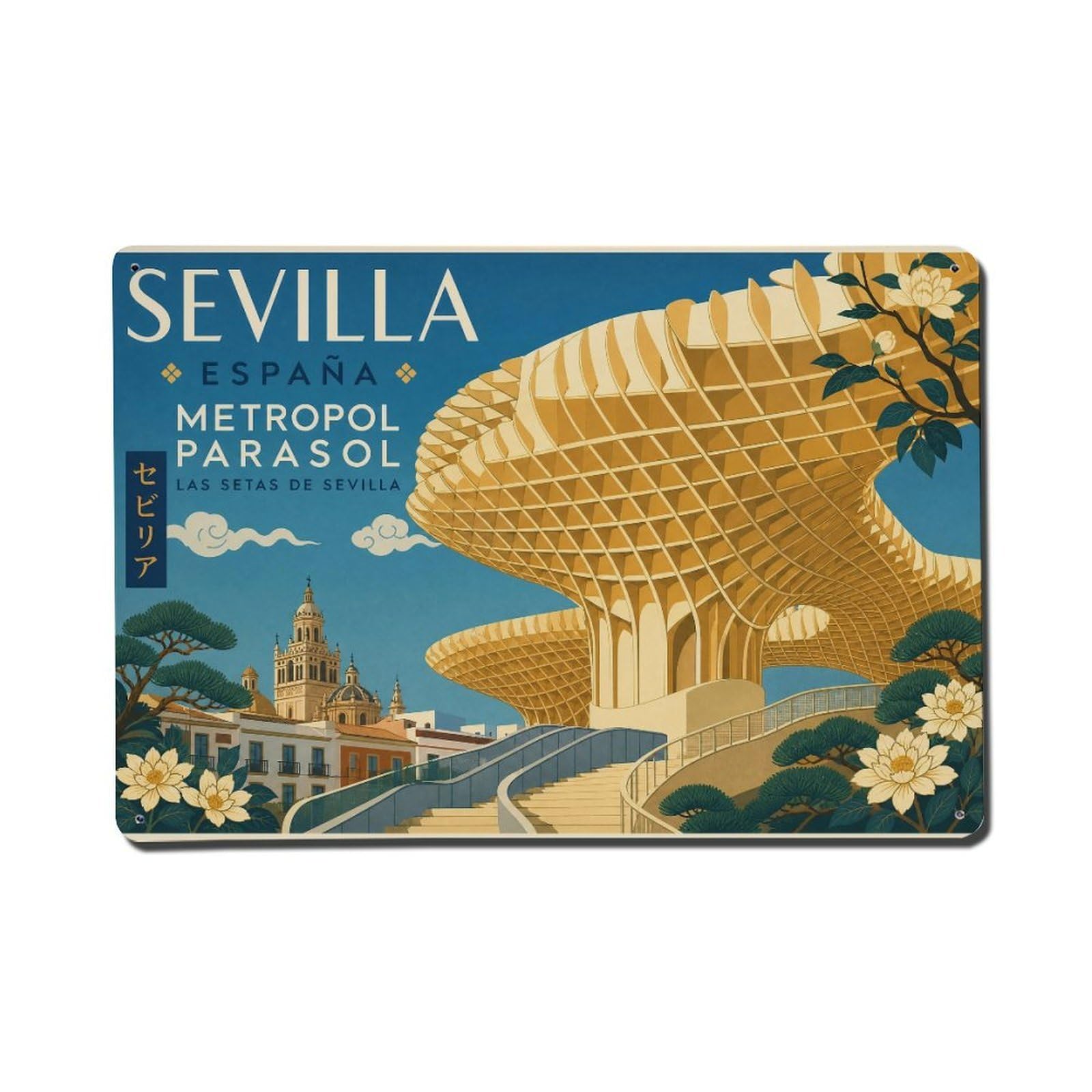 Metal Tin Sign Spain Vintage Travel