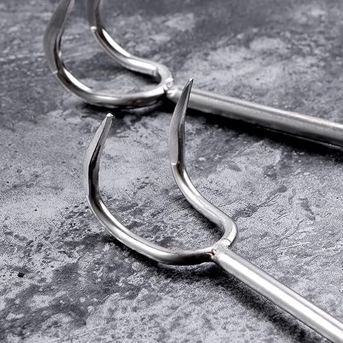 Miniatura 8 de UPKOCH Gancho ergonómico multifunción para barbacoa de acero inoxidable duradero para voltear y manipular fácilmente el cerdo y el pescado,