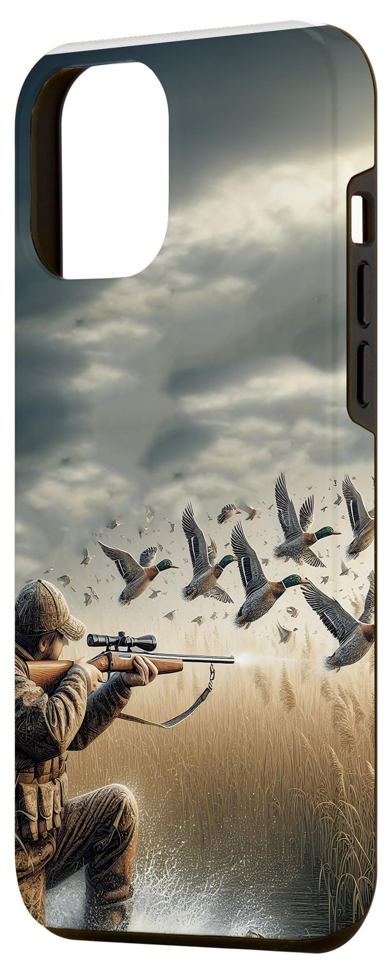 iPhone 15 Plus Duck Hunter Men Illustration Hunting Case - Image 2
