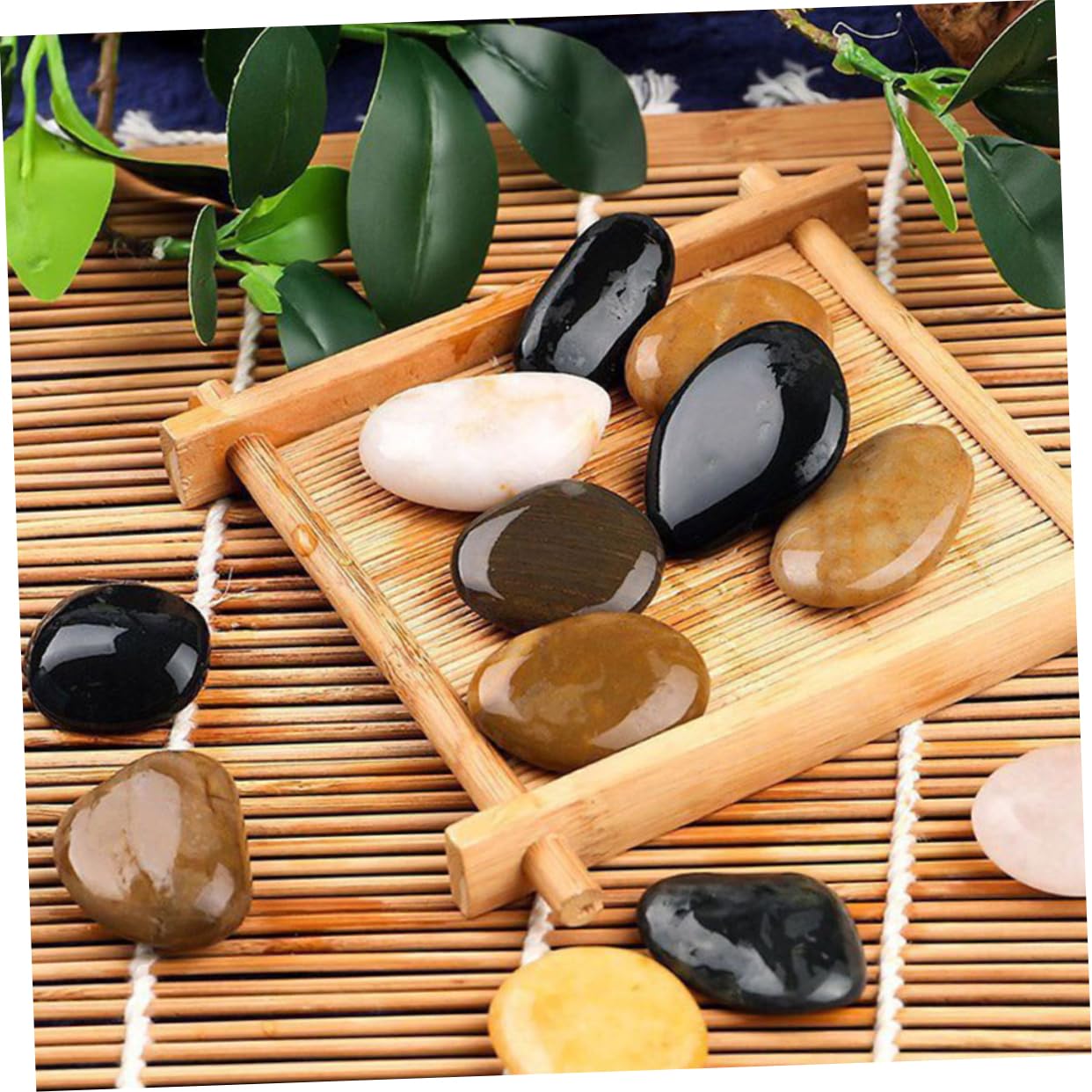 VICASKY Ciottoli Naturali Levigati per Acquario 2 Borse di Ciottoli Decorativi in Pietra per Paesaggistica e Contenitore di Cactus, Materiale Pietra Lucida e Creativa