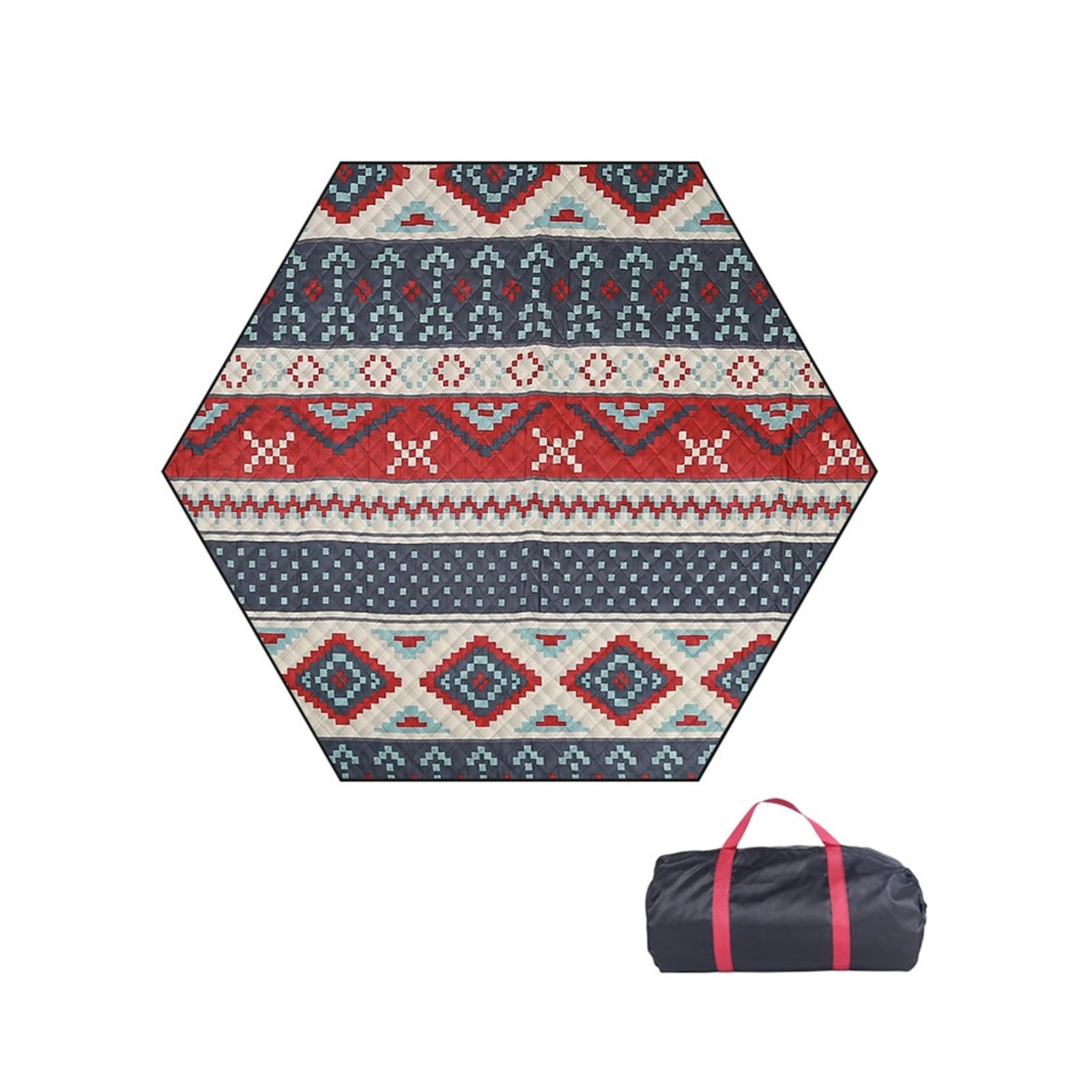 Mantas de picnic hexagom, Al aire libre Impermeable Portátil Cómodo Duradero Espesamiento de 3 capas Esterilla de picnic for Fiesta en la playa, Mantas de camping ( Color : C , Tamaño : Diameter 2.3m