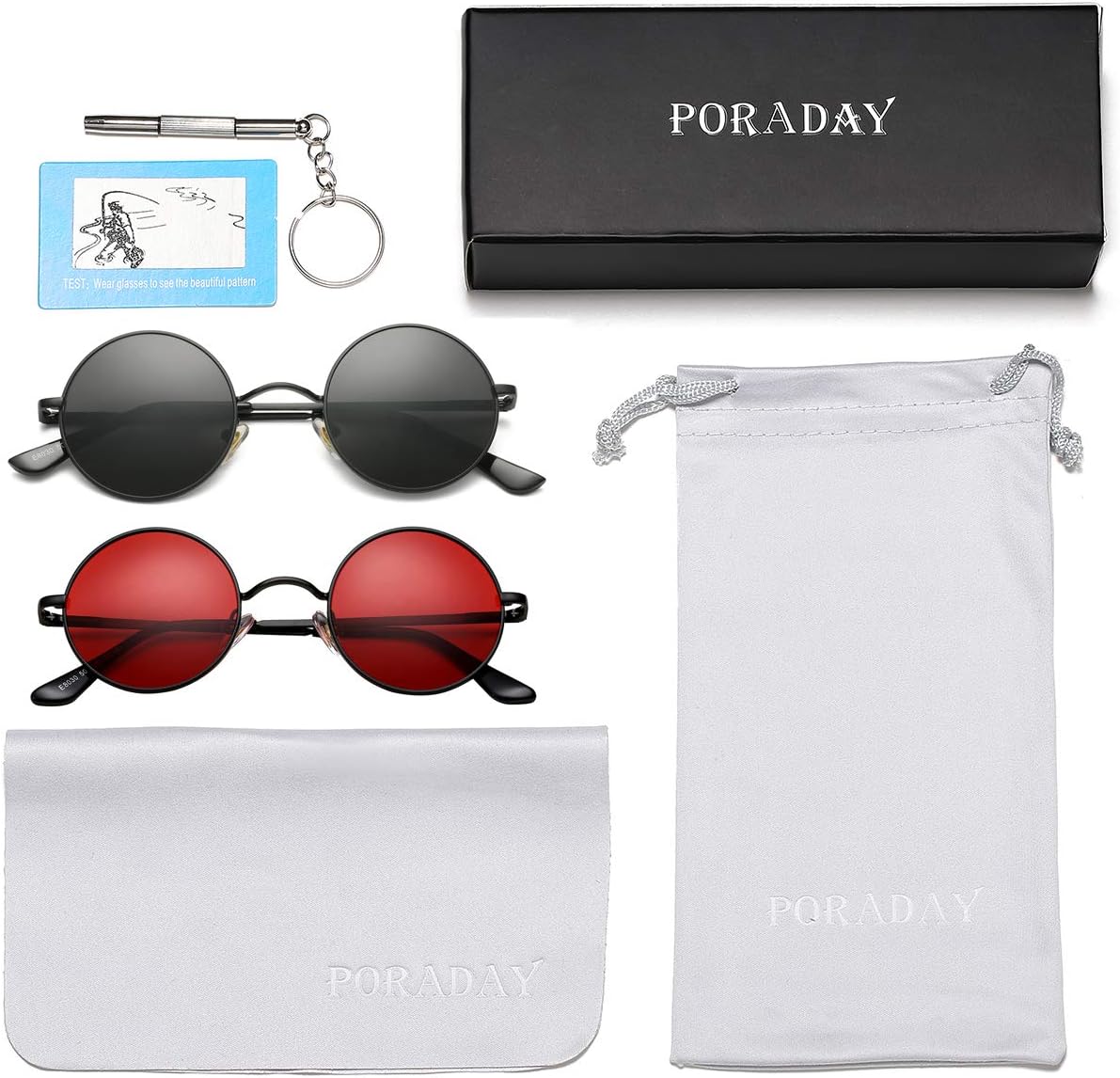 Classic Circle Glasses Retro Round Polarized Sunglasses Hippie Style Small Rounded Sun Shades - Image 3