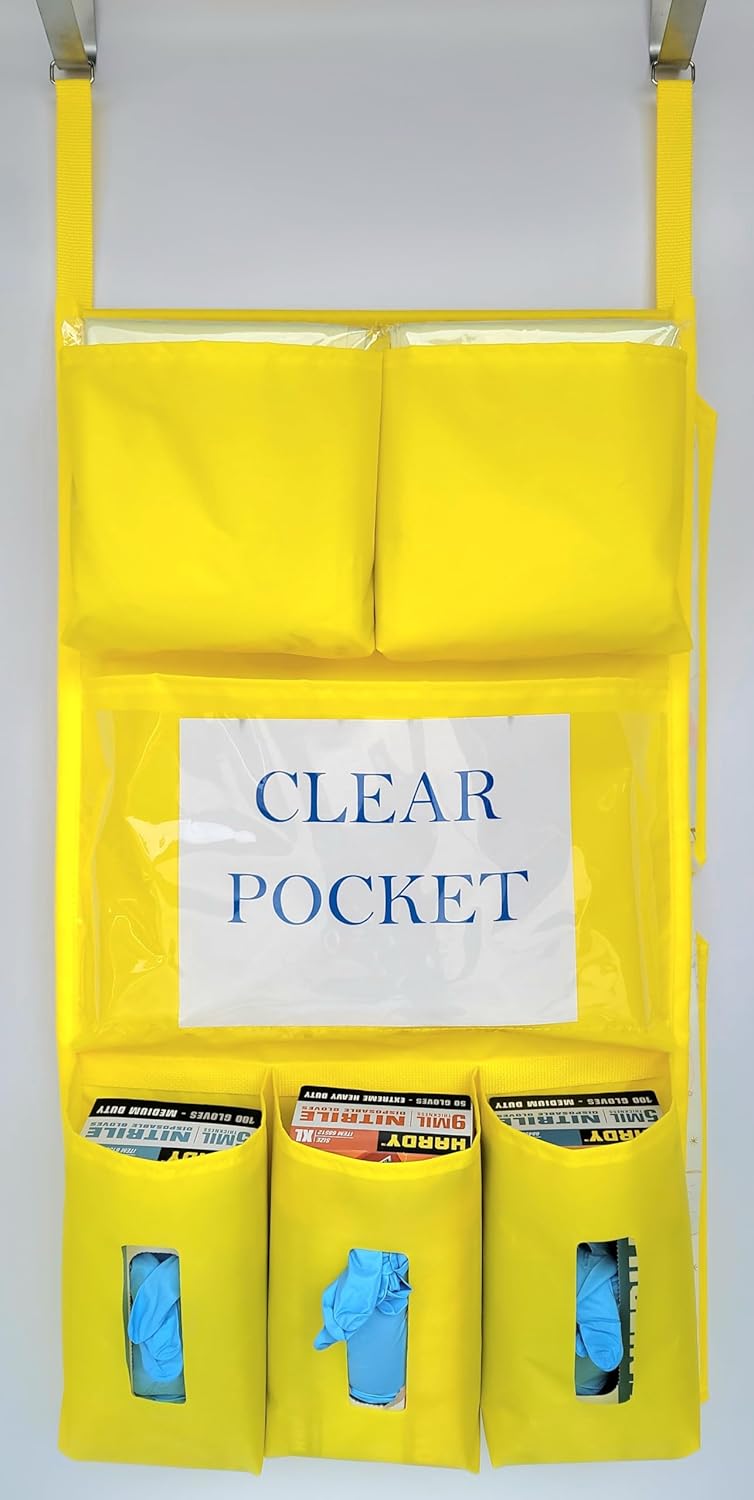 It's Sew EZ PPE Isolation Door Caddy 8 Pockets Yellow