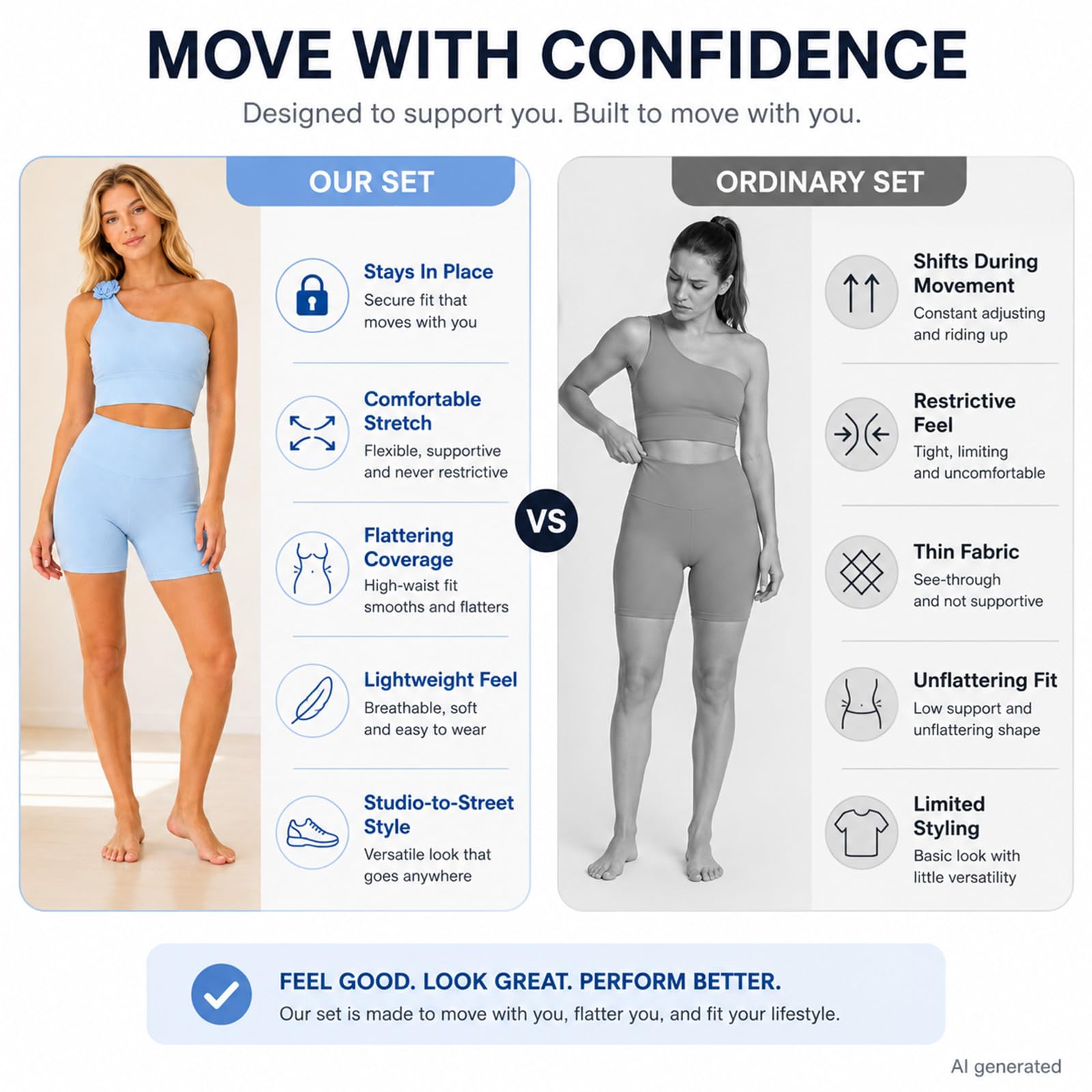 Set da allenamento monospalla da donna, canotta da yoga a coste con pantaloncini a vita alta reggiseno sportivo elasticizzato 2 pezzi per pilates palestra