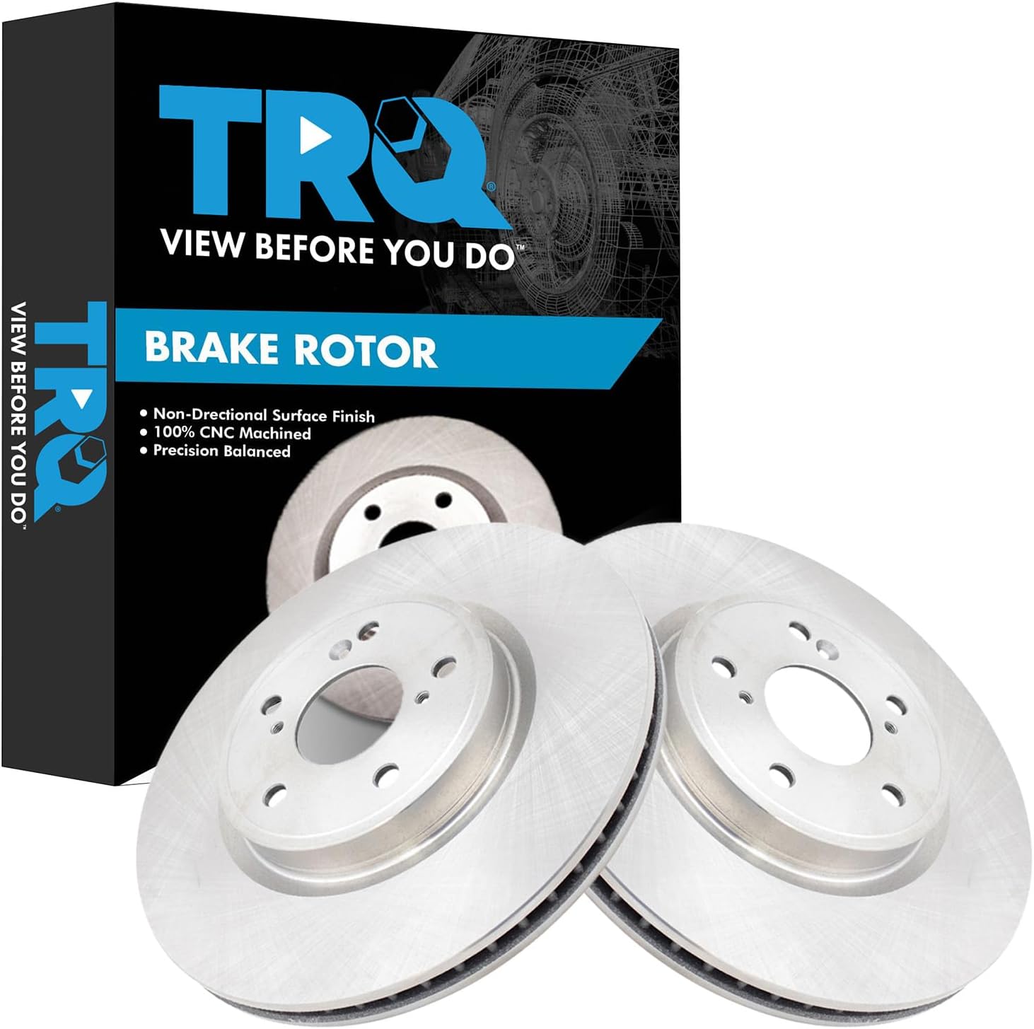 TRQ Front Brake Rotors Set Vented Compatible with 2018-2021 Honda Accord 2017-2022 CR-V