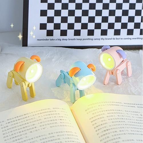Miniatura 4 de ANIFHANDY 3 piezas de luz LED de noche para niños, mini lámpara de escritorio de animales para niños, luz de lectura portátil de Apple Dogs, soporte