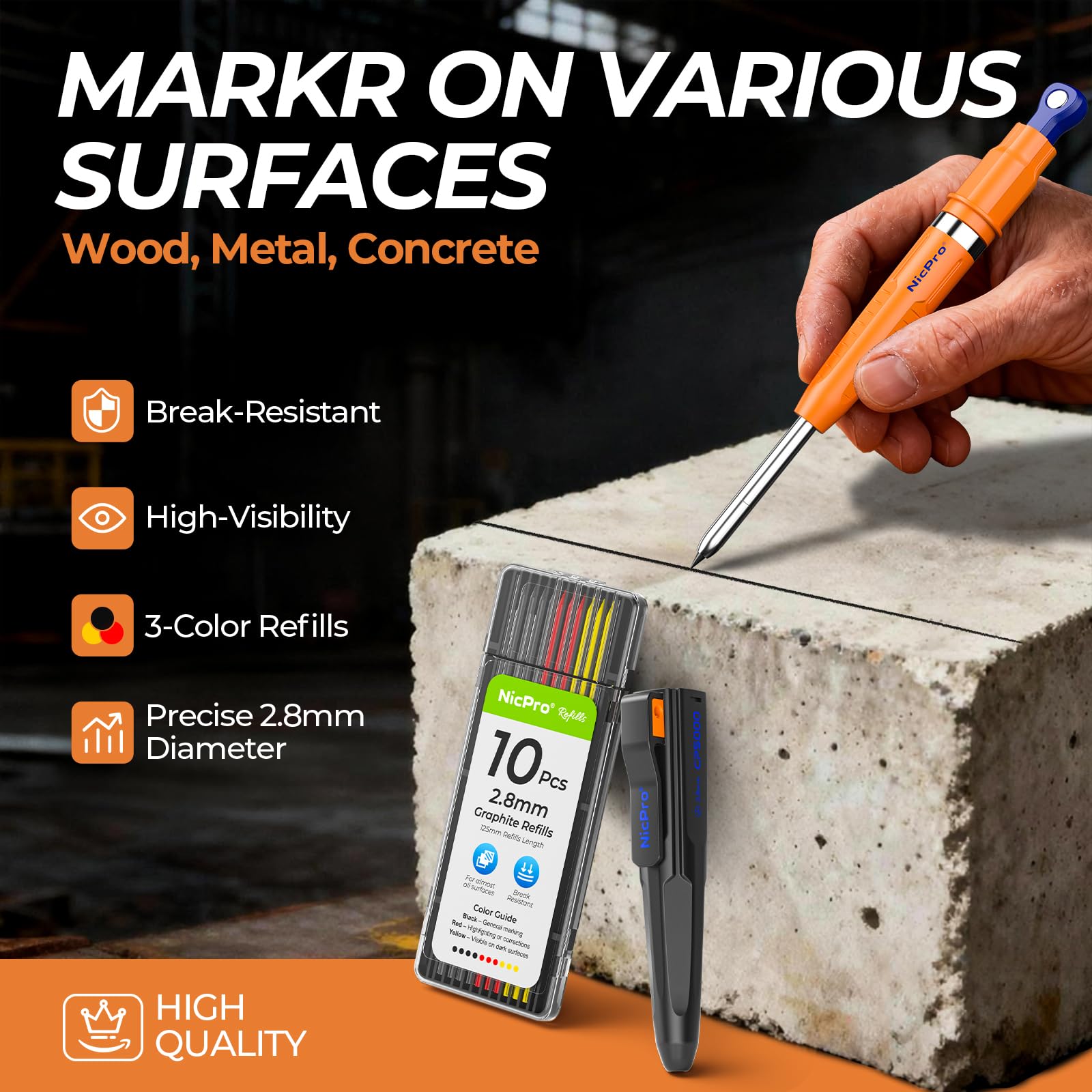 Amazon.com : Nicpro New 7-in-1 Magnetic Carpenter Pencils with
