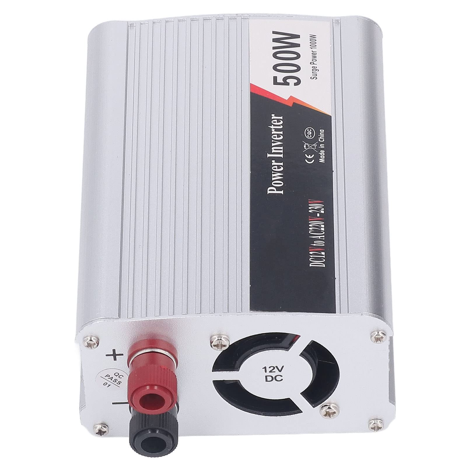 Fabater Inversor de Corriente para Automóvil, Inversor de Corriente de Onda Sinusoidal Corregida de Pico Continuo de 500 W, Convertidor de CC a CA con Toma de CA Universal y Salida USB de 5 V para