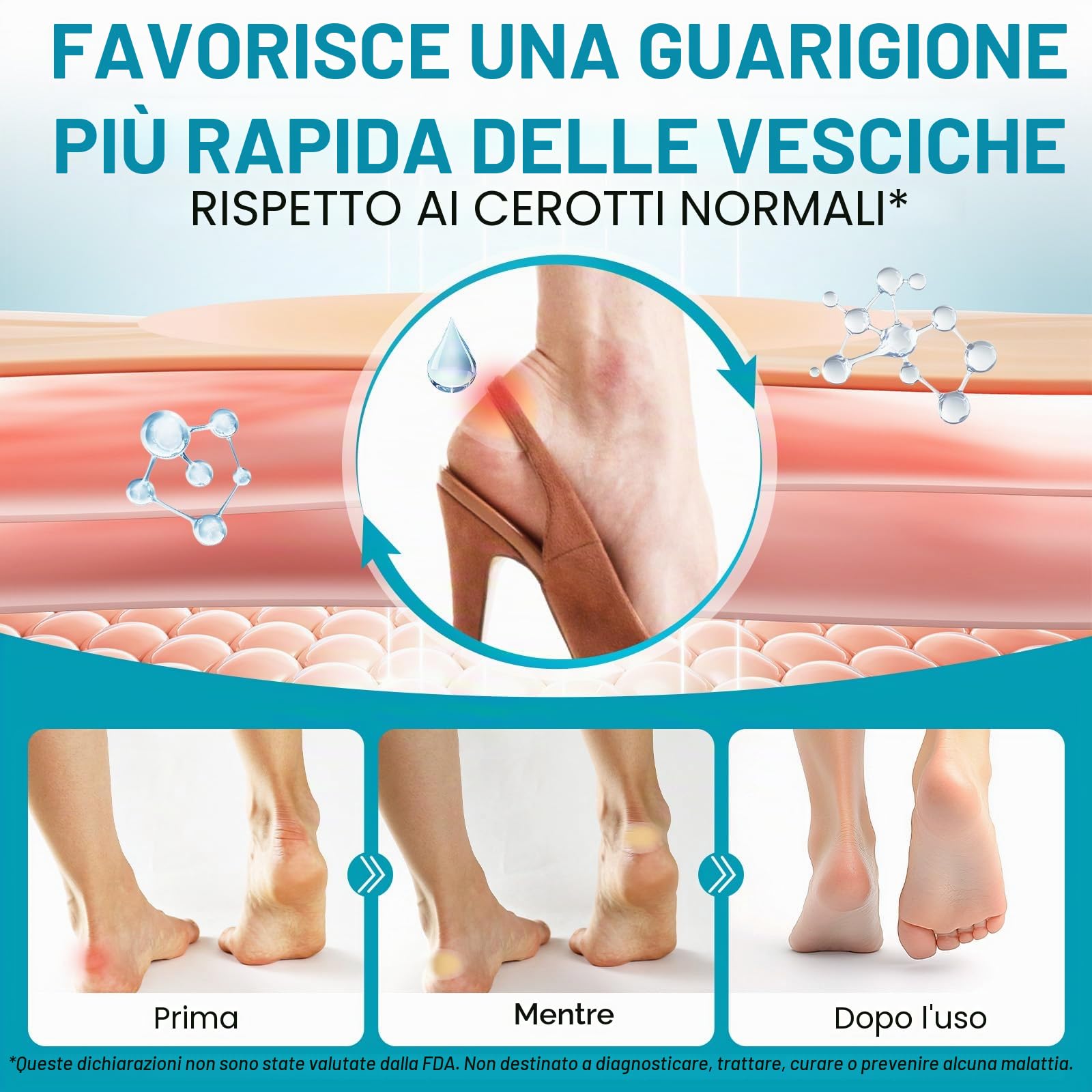 30 cerotti a bolle in gel idrocolloide, invisibili per talloni, dita e dita, cerotti resistenti all'acqua per viaggi e uso quotidiano (assortimento)