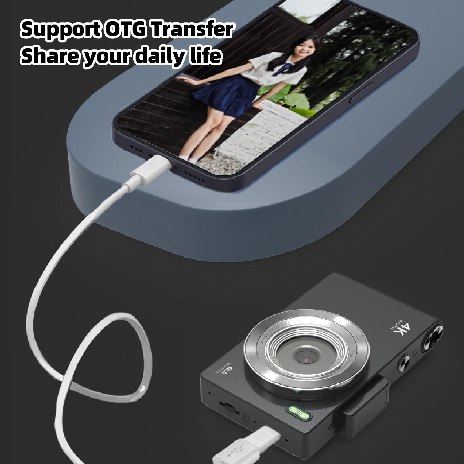 Camera Digitale 4K HD Video HD 48MP Foto AutoFocus Student Camera per la Registrazione di Fotografia Quotidiana 32G Card di Memoria