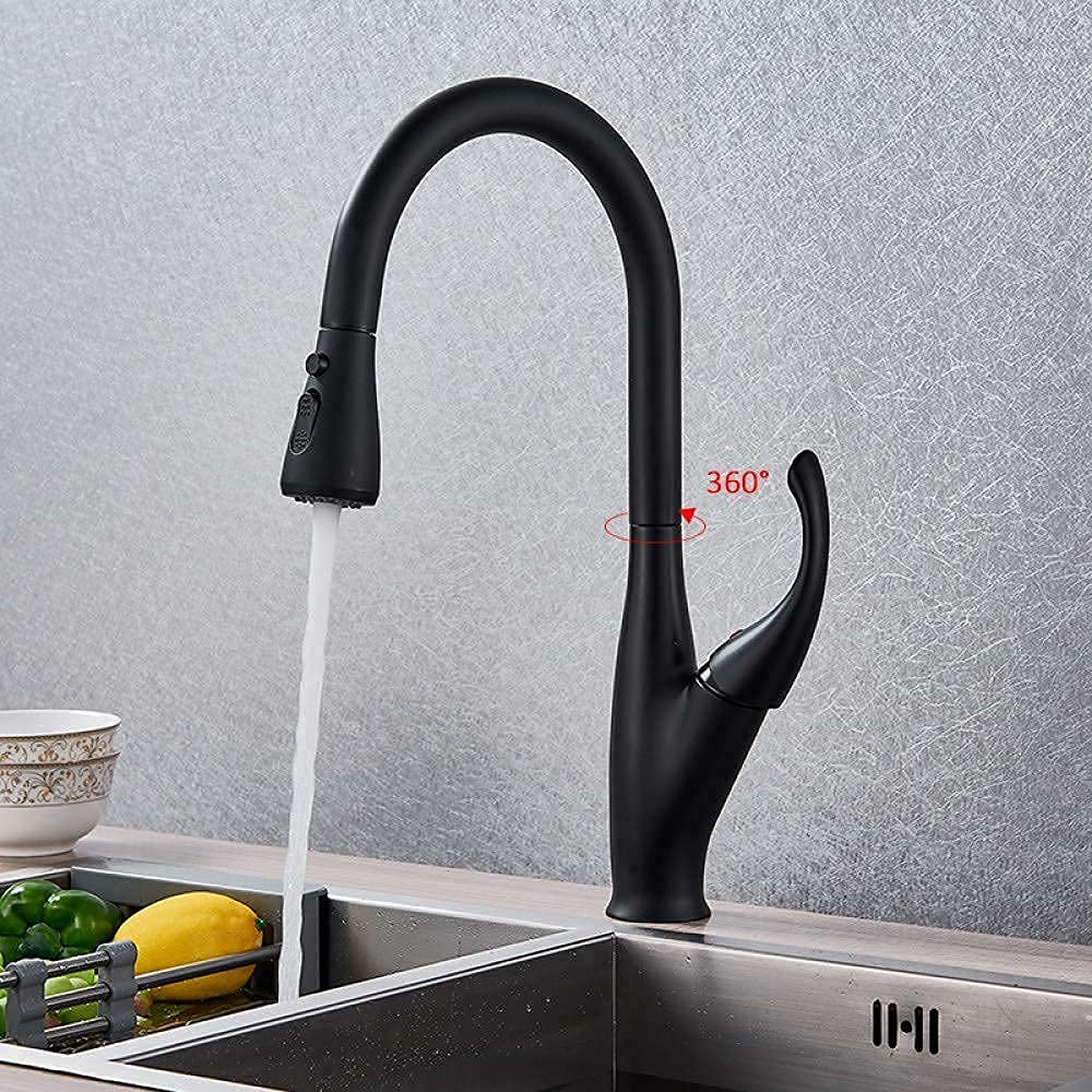 Mikser kuchenny kran, krany kuchenne matowy czarny pojedynczy uchwyt gorący zimny mikser Mikser Kitchen Water Tap, Chrome