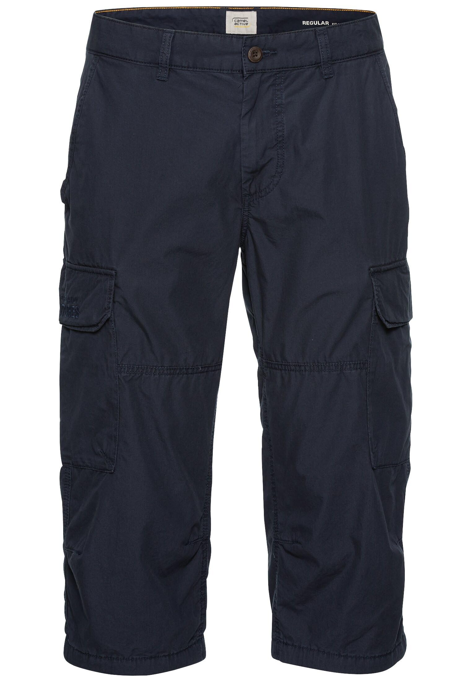 camel active Men's Regular Fit 3/4 Cargo Shorts, darkblue, 30