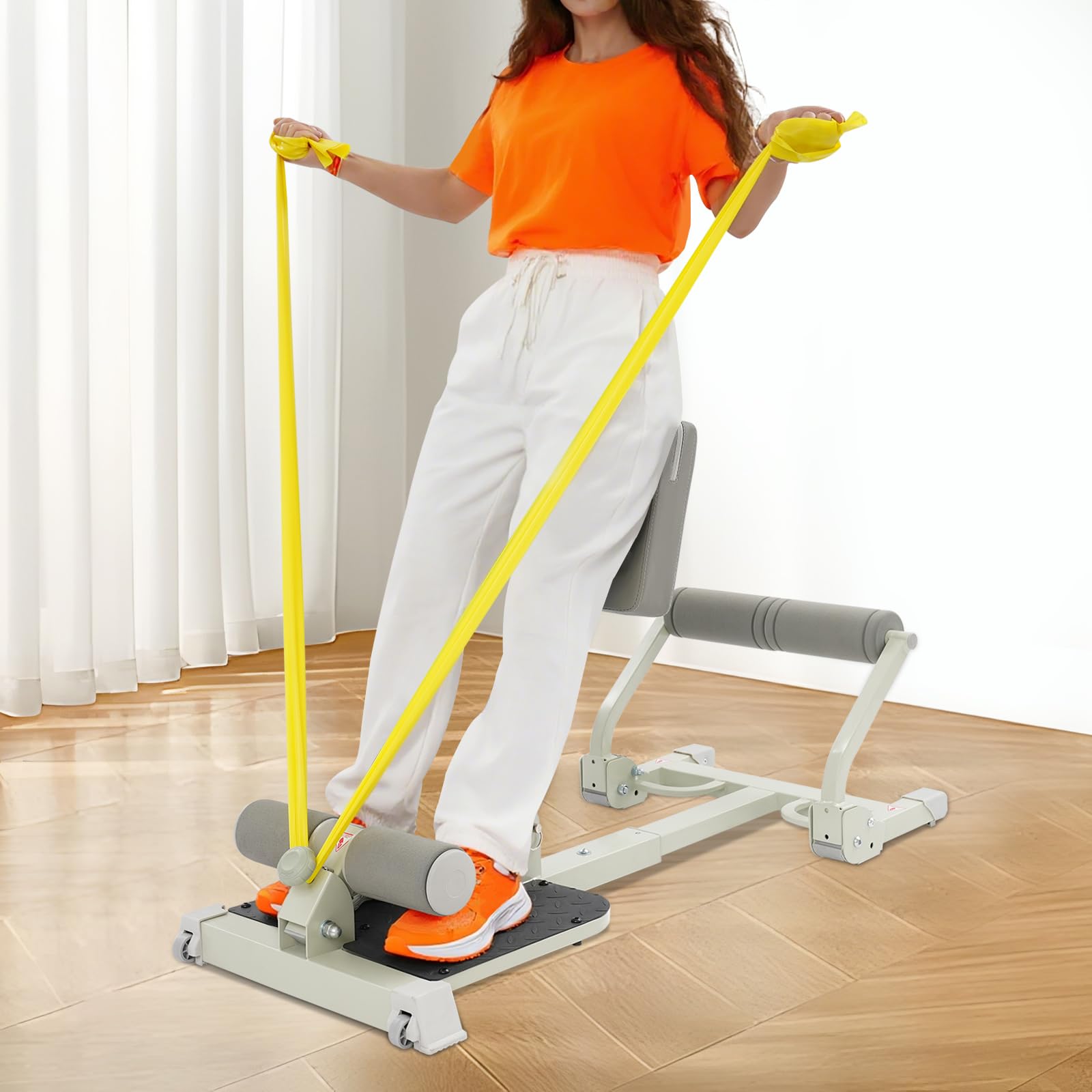 Sissy Squat Kniebeugentrainer,3 in 1 Trainer Verstellbar bis 120 kg,klappbare Bauch-Gesäß-Trainer,Multifunktionale Beintrainer für Zuhause Fitnessstudio