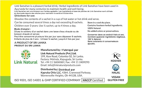 Miniatura 3 de 50 sachets Samahan ayurvédica Ceylon de hierbas Té Bebida naturales por Link