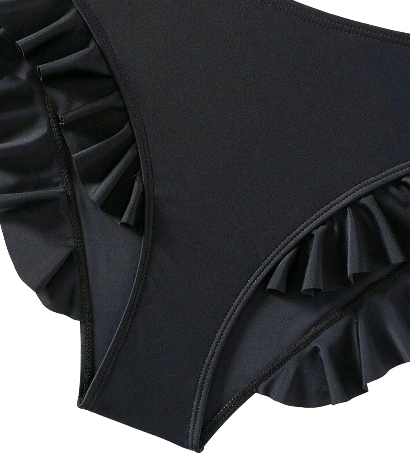 ZAFUL Women Mid Waist Bikini Bottoms Ruffles Full Coverage Swimsuit Bottom Swim Briefs Bathing Suit Bottoms - Image 5