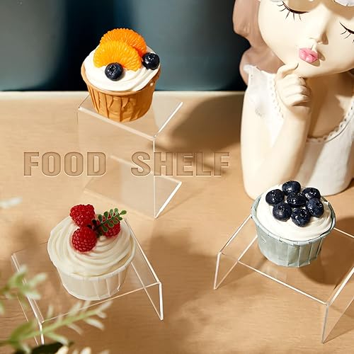 Miniatura 6 de 24 elevadores acrílicos para exhibición, estante de acrílico transparente, estantes de exhibición para coleccionables, mesa para joyas, cupcakes,