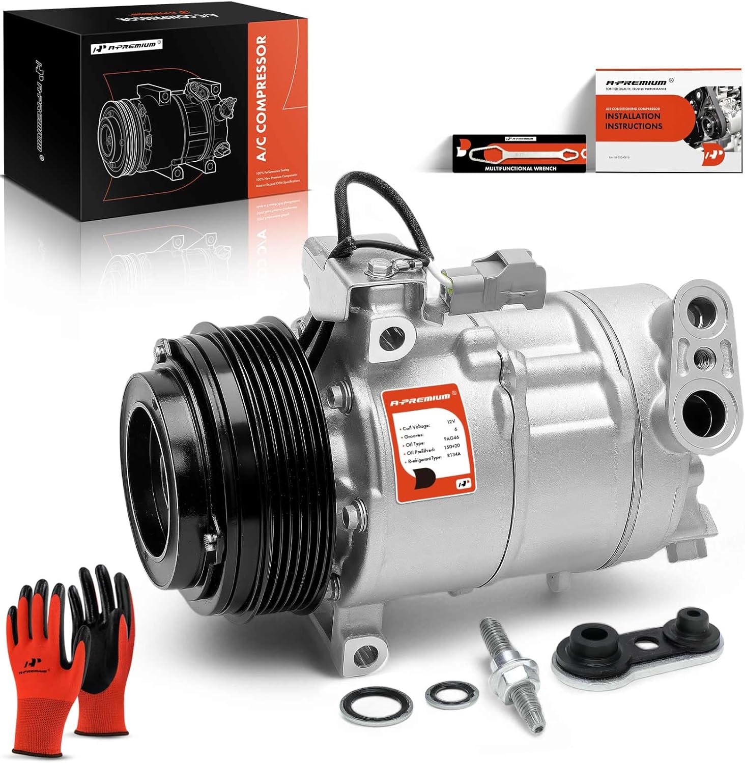 A-Premium Air Conditioner AC Compressor with Clutch Compatible with Ram ProMaster City 2015-2020