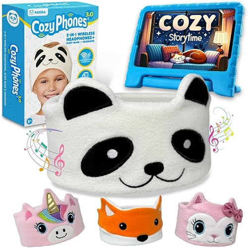CozyPhones Auriculares 3.0 para niños inalámbricos y con cable con limitación de volumen, auriculares perfectos para niños pequeños, incluye opción